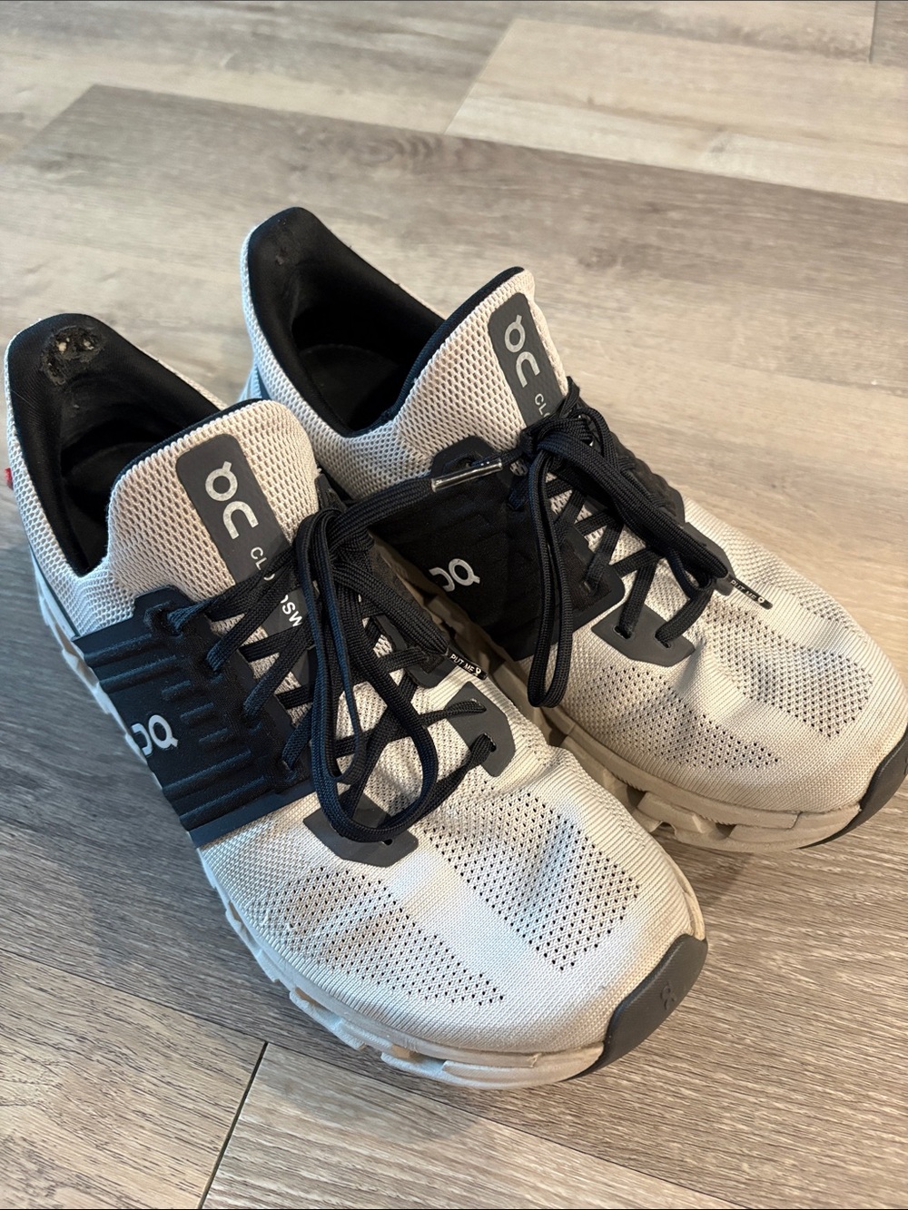 On Running White and Black Men's Cloud Running Sneakers